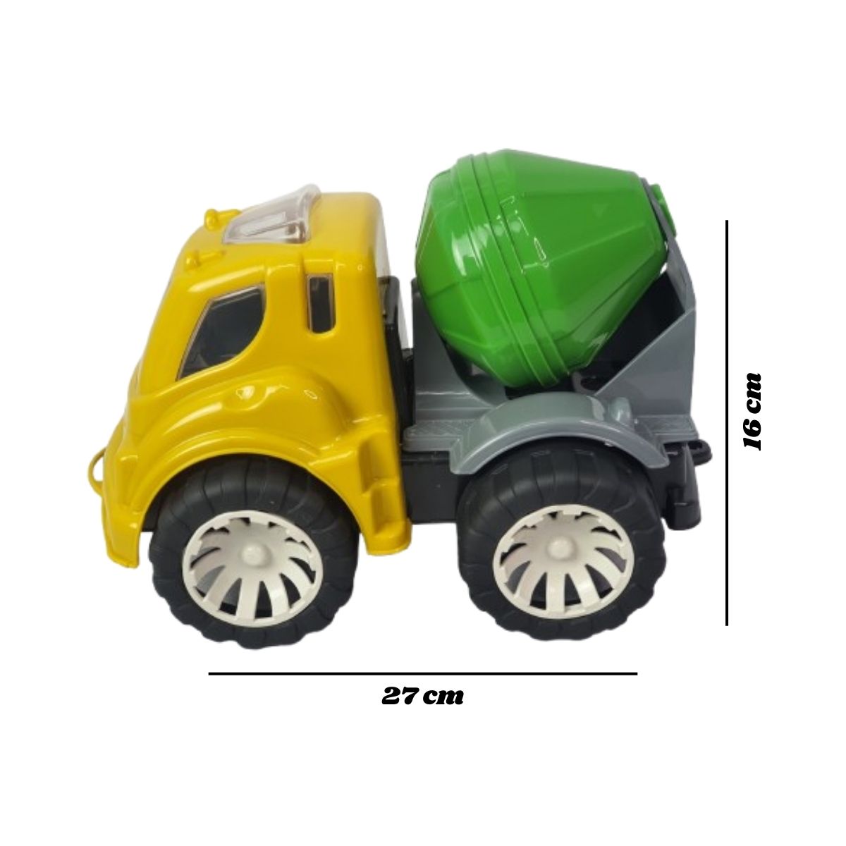 Brinquedo Caminhão Betoneira Amarelo Com Verde - Smiling Kids Brinquedo Caminhão Betoneira Amarelo Com Verde - Smiling Kids